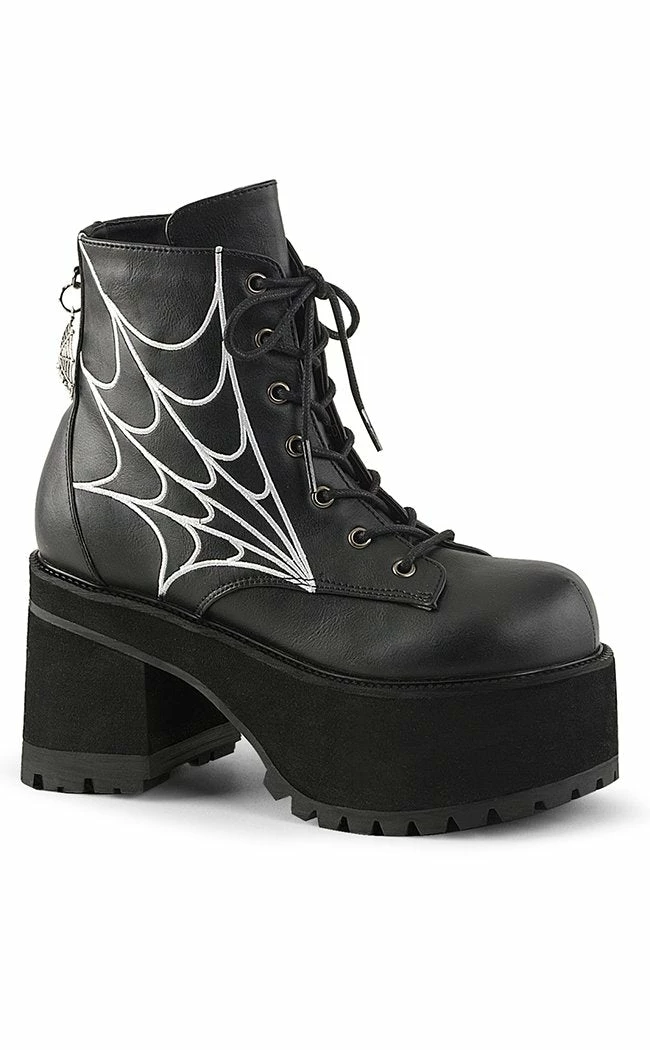 Demonia RANGER-105 Black Vegan Leather Platform Ankle Boots Shoes 3 Demonia RANGER-105 Black Vegan Leather Platform Ankle Boots Shoes