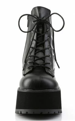 Demonia RANGER-105 Black Vegan Leather Platform Ankle Boots (Last Pair: Size 10) Sale