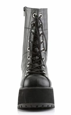 Demonia Shoes RANGER-301 Black Vegan Leather Platform Ankle Boots