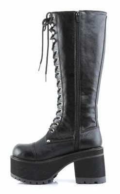 Demonia Shoes RANGER-302 Black Vegan Leather Platform Knee High Boots 9 Demonia Shoes RANGER-302 Black Vegan Leather Platform Knee High Boots