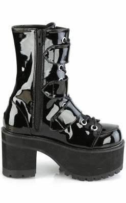 Demonia Shoes RANGER-308 Black Patent Platform Ankle Boots 11 Demonia Shoes RANGER-308 Black Patent Platform Ankle Boots