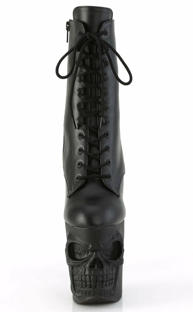 Pleaser RAPTURE-1020 Black Matte Skull Boots 4 Pleaser RAPTURE-1020 Black Matte Skull Boots