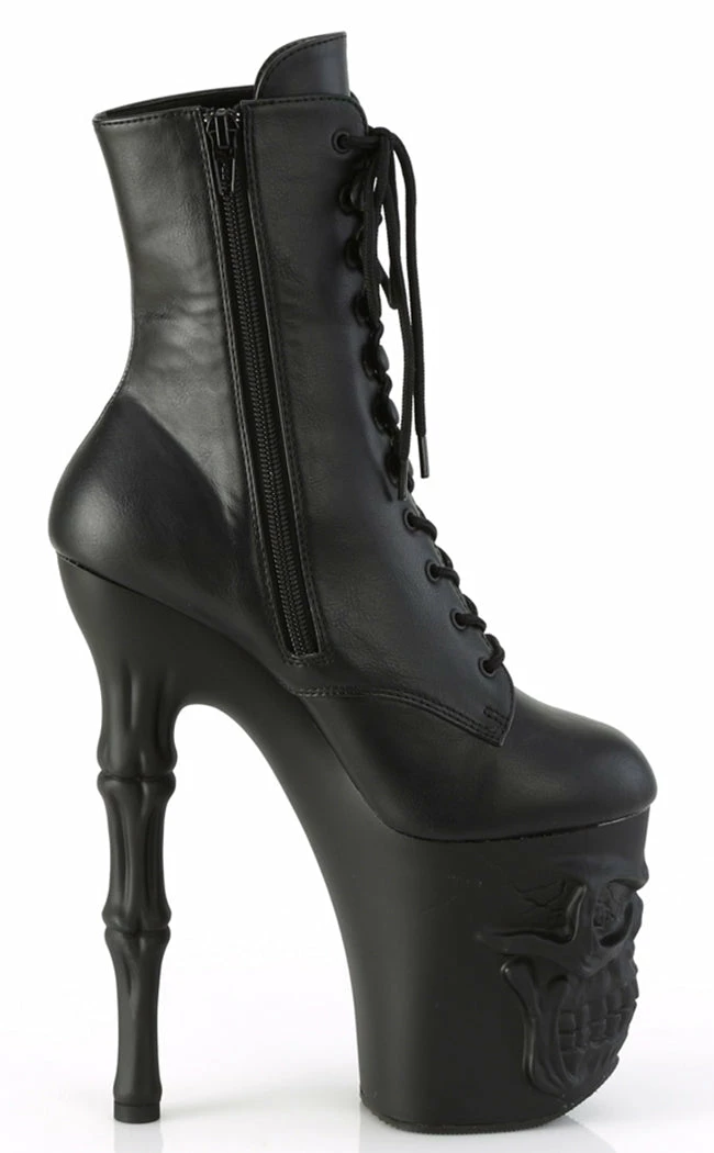 Pleaser RAPTURE-1020 Black Matte Skull Boots 7 Pleaser RAPTURE-1020 Black Matte Skull Boots