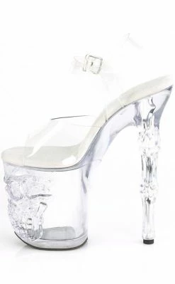 Pleaser Pole Shoes RAPTURE-808 Clear Skull Platform Heels