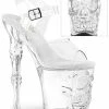 Pleaser Pole Shoes RAPTURE-808 Clear Skull Platform Heels