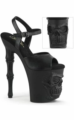 Pleaser RAPTURE-809 Black Skull Platform Heels (Au Stock) Pole Shoes