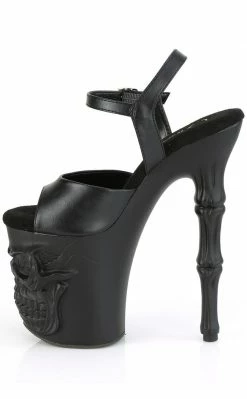 Pleaser RAPTURE-809 Black Skull Platform Heels Pole Shoes