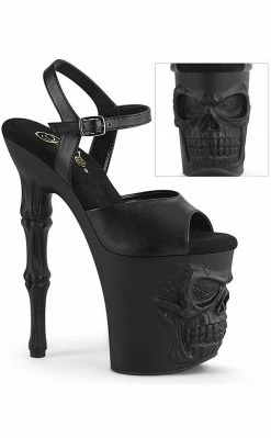 Pleaser RAPTURE-809 Black Skull Platform Heels Pole Shoes