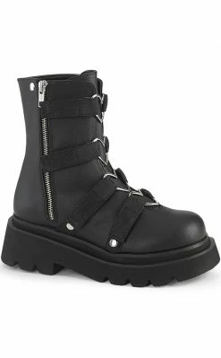 Demonia RENEGADE-50 Black Vegan Ankle Boots Shoes