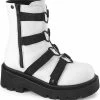 Demonia Shoes RENEGADE-50 White Matte Ankle Boots