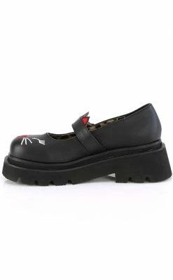 Demonia Shoes RENEGADE-56 Black Matte Kitty Mary Janes