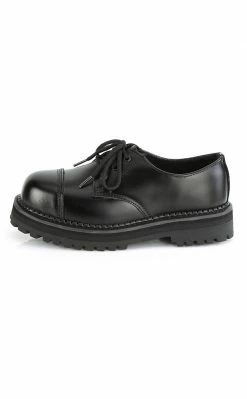 Demonia RIOT-03 Black Leather Steel Toe Oxford Shoes 9 Demonia RIOT-03 Black Leather Steel Toe Oxford Shoes