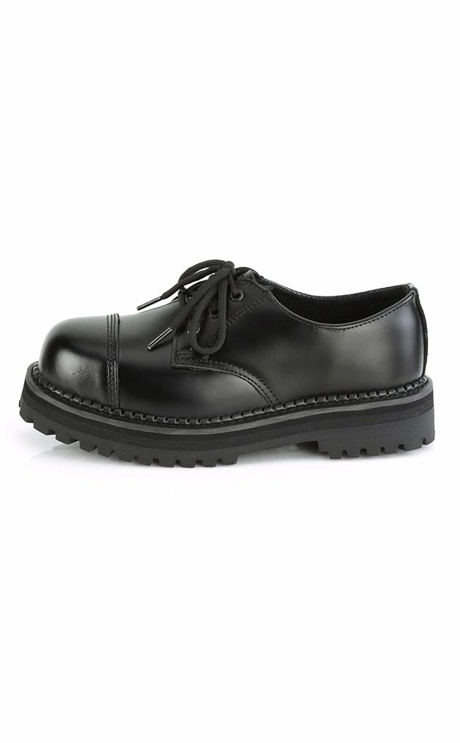 Demonia RIOT-03 Black Leather Steel Toe Oxford Shoes 5 Demonia RIOT-03 Black Leather Steel Toe Oxford Shoes