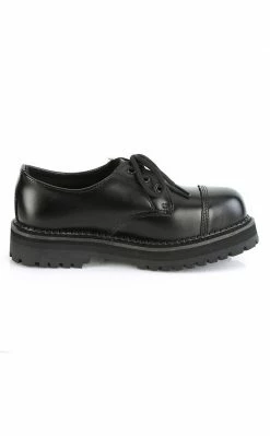 Demonia RIOT-03 Black Leather Steel Toe Oxford Shoes 11 Demonia RIOT-03 Black Leather Steel Toe Oxford Shoes