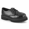 Demonia RIOT-03 Black Leather Steel Toe Oxford Shoes