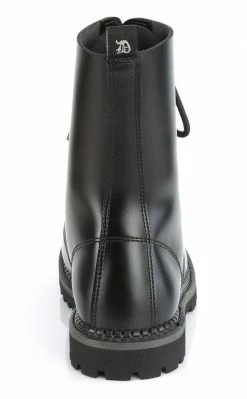 Demonia RIOT-10 Black Leather Combat Ankle Boots