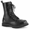 Demonia RIOT-10 Black Leather Combat Ankle Boots 1 Demonia RIOT-10 Black Leather Combat Ankle Boots