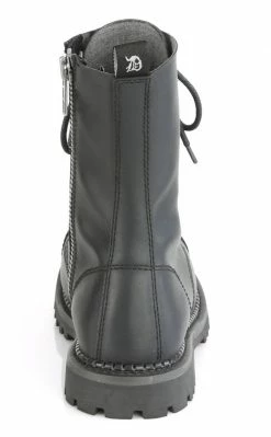 Demonia RIOT-10 Black Vegan Leather Combat Ankle Boots Shoes