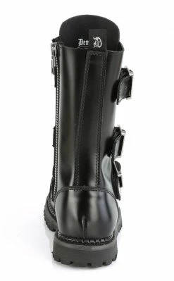 Demonia Shoes RIOT-12BK Black Leather Combat Ankle Boots 10 Demonia Shoes RIOT-12BK Black Leather Combat Ankle Boots