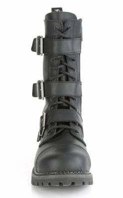 Demonia RIOT-12BK Black Vegan Leather Combat Ankle Boots Shoes