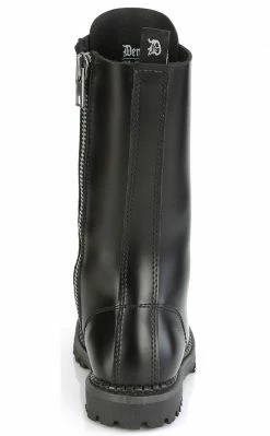 Demonia RIOT-14 Black Leather Combat Boots
