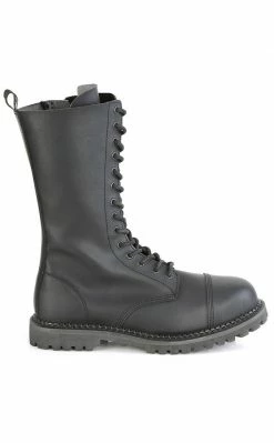 Demonia Shoes RIOT-14 Black Vegan Leather Combat Boots 11 Demonia Shoes RIOT-14 Black Vegan Leather Combat Boots