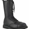 Demonia Shoes RIOT-14 Black Vegan Leather Combat Boots