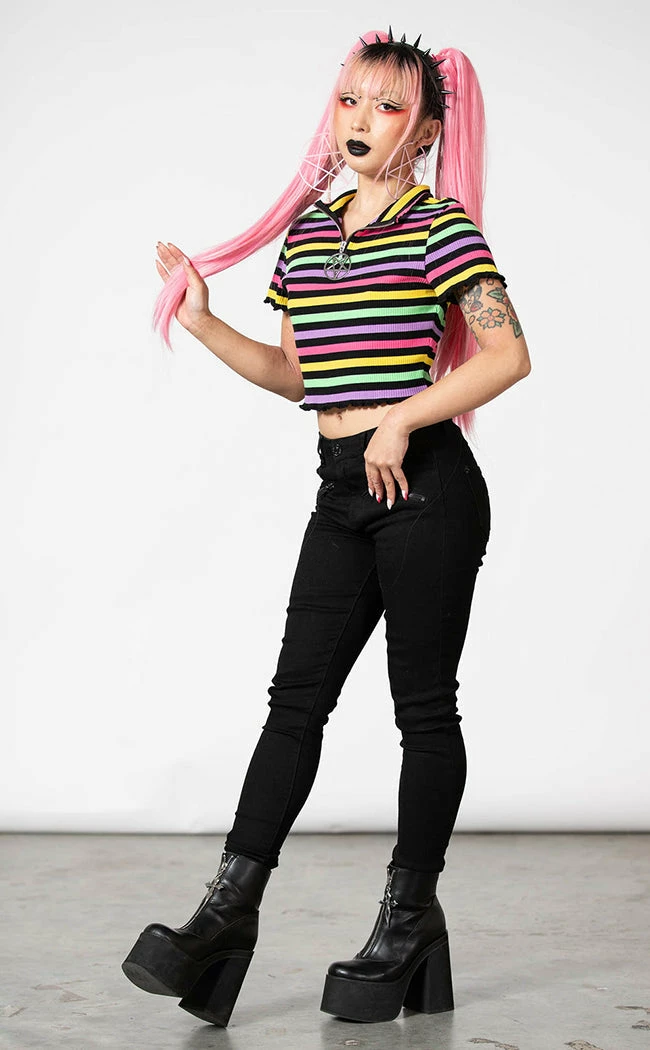 Killstar Clothing Rainbow Child Ribbed Crop Top 4 Killstar Clothing Rainbow Child Ribbed Crop Top