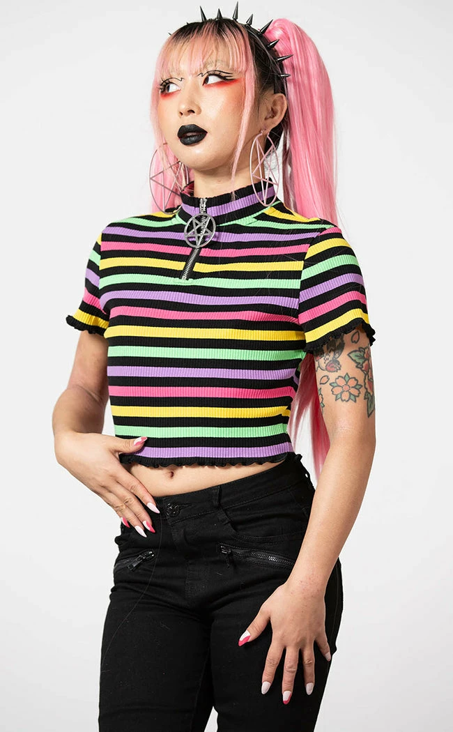 Killstar Clothing Rainbow Child Ribbed Crop Top 5 Killstar Clothing Rainbow Child Ribbed Crop Top