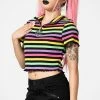 Killstar Clothing Rainbow Child Ribbed Crop Top