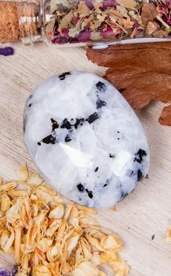 Crystals Rainbow Moonstone Palm Stone Witchcraft
