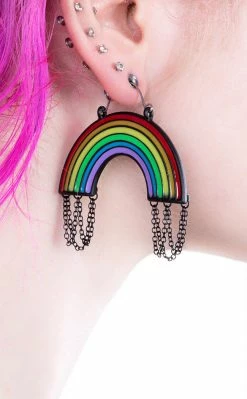 TB Rainbow Plug Hoops | Earrings Jewellery