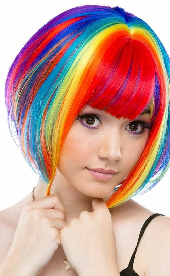 Rockstar Wigs Rainbow Rock Short Bob Wig Beauty 4 Rockstar Wigs Rainbow Rock Short Bob Wig Beauty
