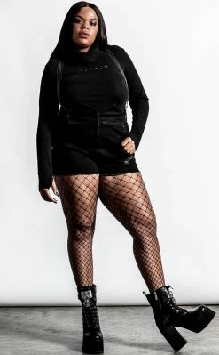Killstar Clothing Rebel Heart Suspender Shorts