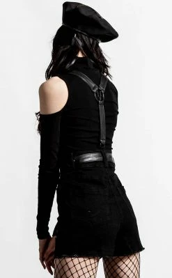 Killstar Clothing Rebel Heart Suspender Shorts