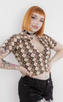 Motel Rezul Shirt | Argyle Brown