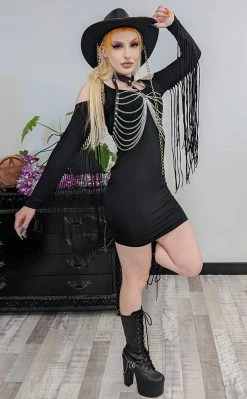 Cold Black Heart Rib Caged Chain Harness