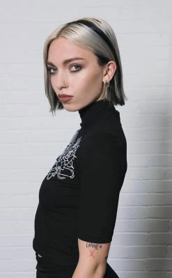 Mary Wyatt Clothing Rosaline High Neck Crop Tee