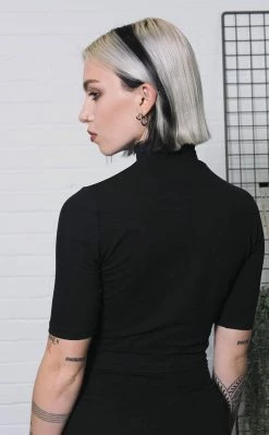 Mary Wyatt Clothing Rosaline High Neck Crop Tee