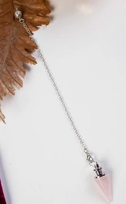 Crystals Witchcraft Rose Quartz Conical Pendulum