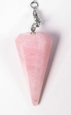 Crystals Rose Quartz Faceted Pendulum Witchcraft