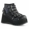 Demonia SCENE-30 Black Vegan Leather Platform Ankle Boots