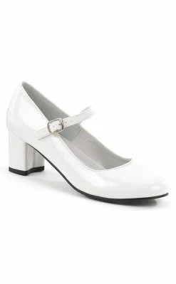 Funtasma SCHOOLGIRL-50 Wht Pat Heels (Last Pair: 10)