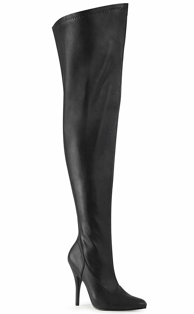 Pleaser SEDUCE-3000WC Black Matte Thigh High Boots | Wide Calf Plus Size 3 Pleaser SEDUCE-3000WC Black Matte Thigh High Boots | Wide Calf Plus Size