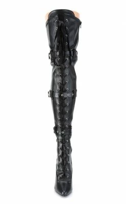 Pleaser Pole Shoes SEDUCE-3028 Black Thigh High Boots