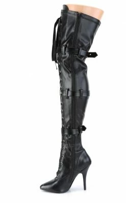 Pleaser Pole Shoes SEDUCE-3028 Black Thigh High Boots