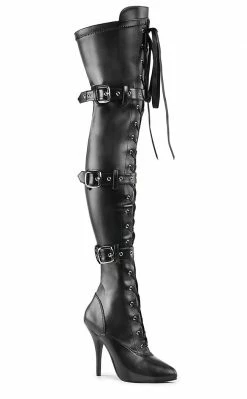 Pleaser Pole Shoes SEDUCE-3028 Black Thigh High Boots
