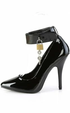 Pleaser Pole Shoes SEDUCE-432 Black Patent Lock Heels