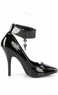 Pleaser Pole Shoes SEDUCE-432 Black Patent Lock Heels