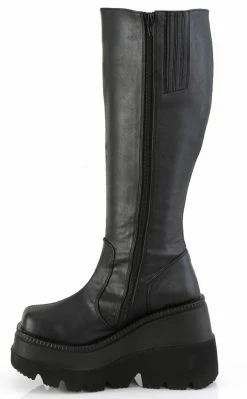 Demonia SHAKER-100WC Black Vegan Knee High Platform Boots | Wide Calf Plus Size 9 Demonia SHAKER-100WC Black Vegan Knee High Platform Boots | Wide Calf Plus Size
